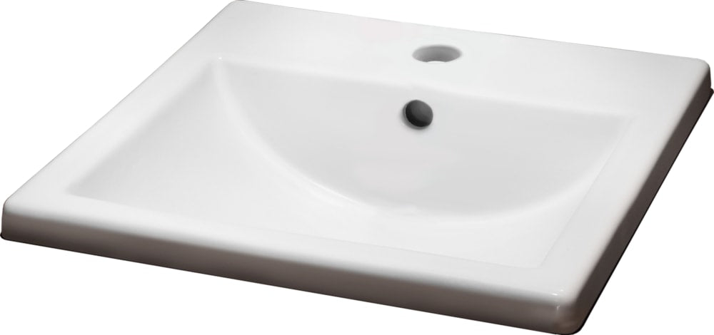 American Standard Marquette Square Drop-In Bathroom Sink/Basin with Overflow, White, 16x16-in