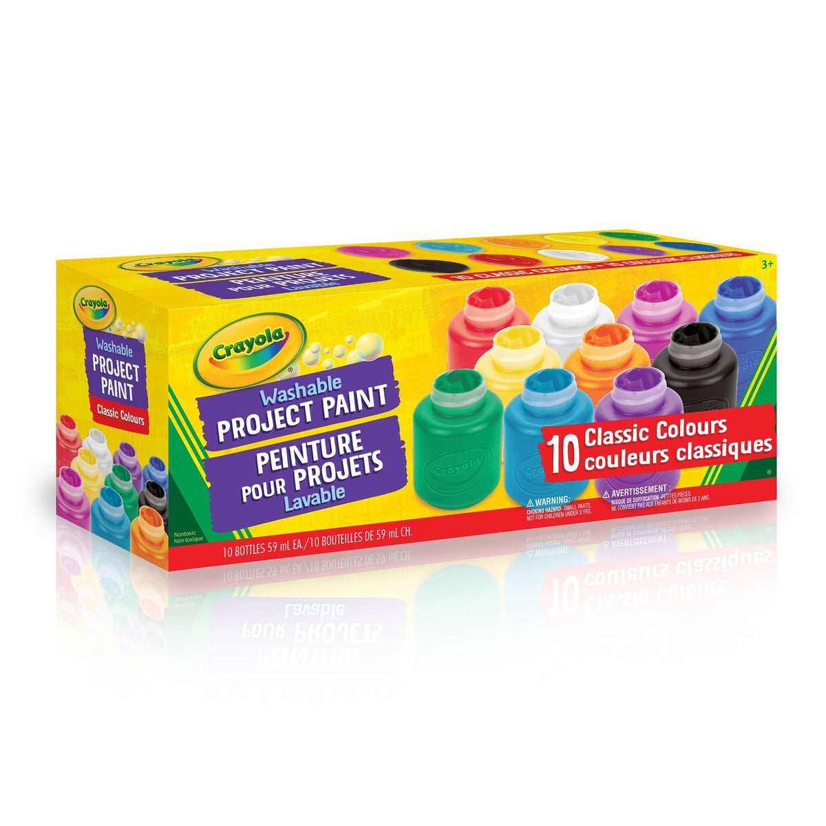 Crayola Washable Project Paint Activity Jar Set, Multi-Colour, 20-oz, 10-pk, Ages 3+