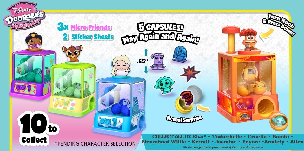 Disney Doorables Whatcha Gotcha Claw Machine for Ages 5+, Assorted Contents