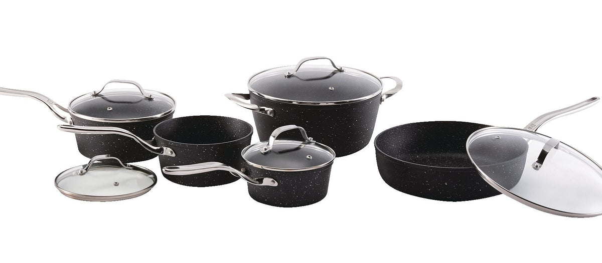 Heritage The Rock Non-Stick Cookware Set with Matching Roaster, 10-pc