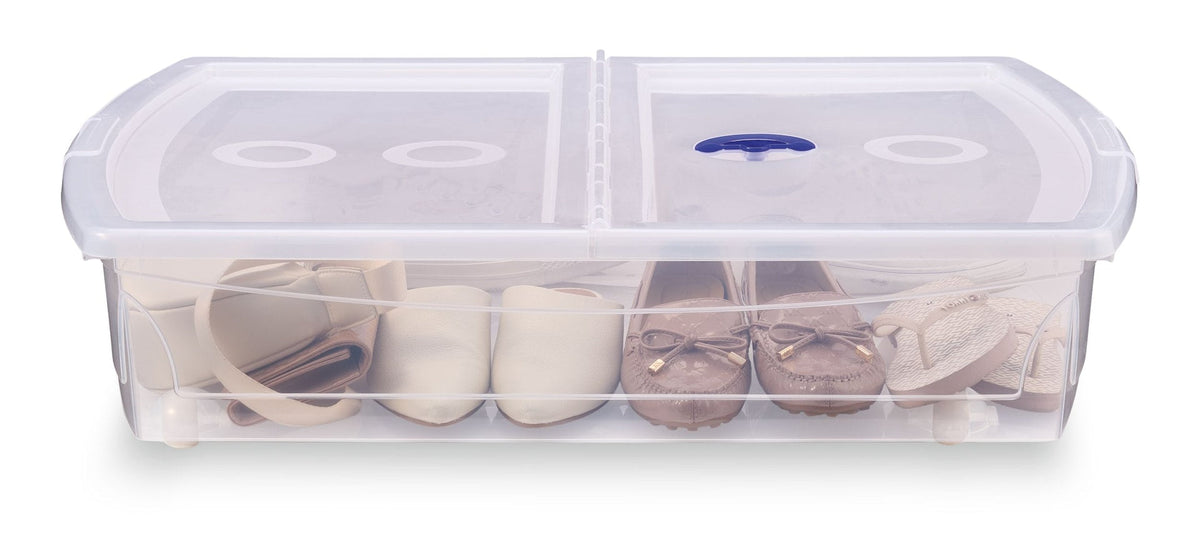 KIS Shallow Under-the-Bed Storage Tote with Wheels