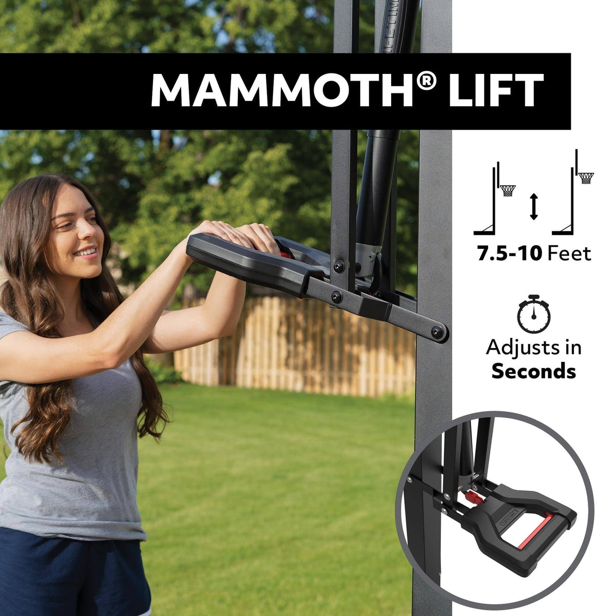 Lifetime Portable Adjustable In-Ground Mammoth Bolt Down Outdoor Basketball Hoop, 54-in