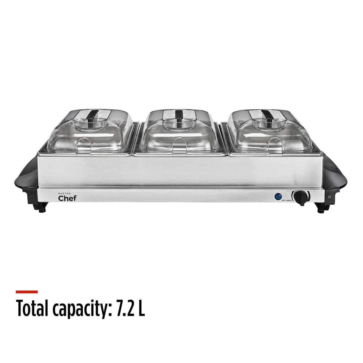 MASTER Chef 3-Tier Buffet Server/Food Warmer with Warming Tray, Stainless Steel, 300W