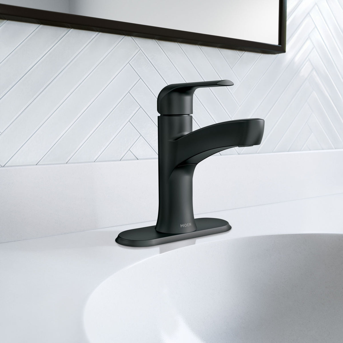 Moen Tilson Single-Handle Matte Black Bathroom Lavatory/Bathroom Sink Faucet