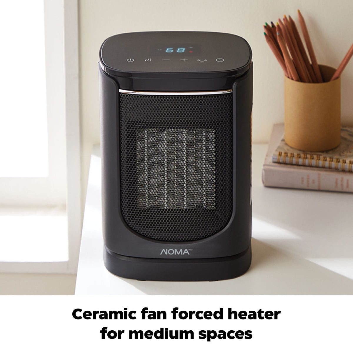 NOMA Digital Ceramic Desk Heater with LED Display
