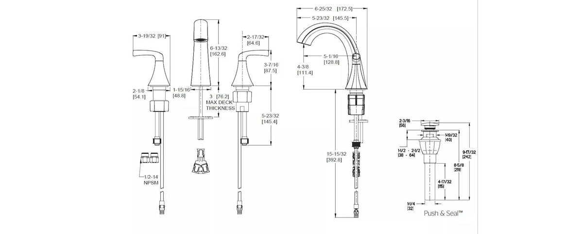 Pfister Rancho 8-in Widespread Bath Faucet, Matte Black
