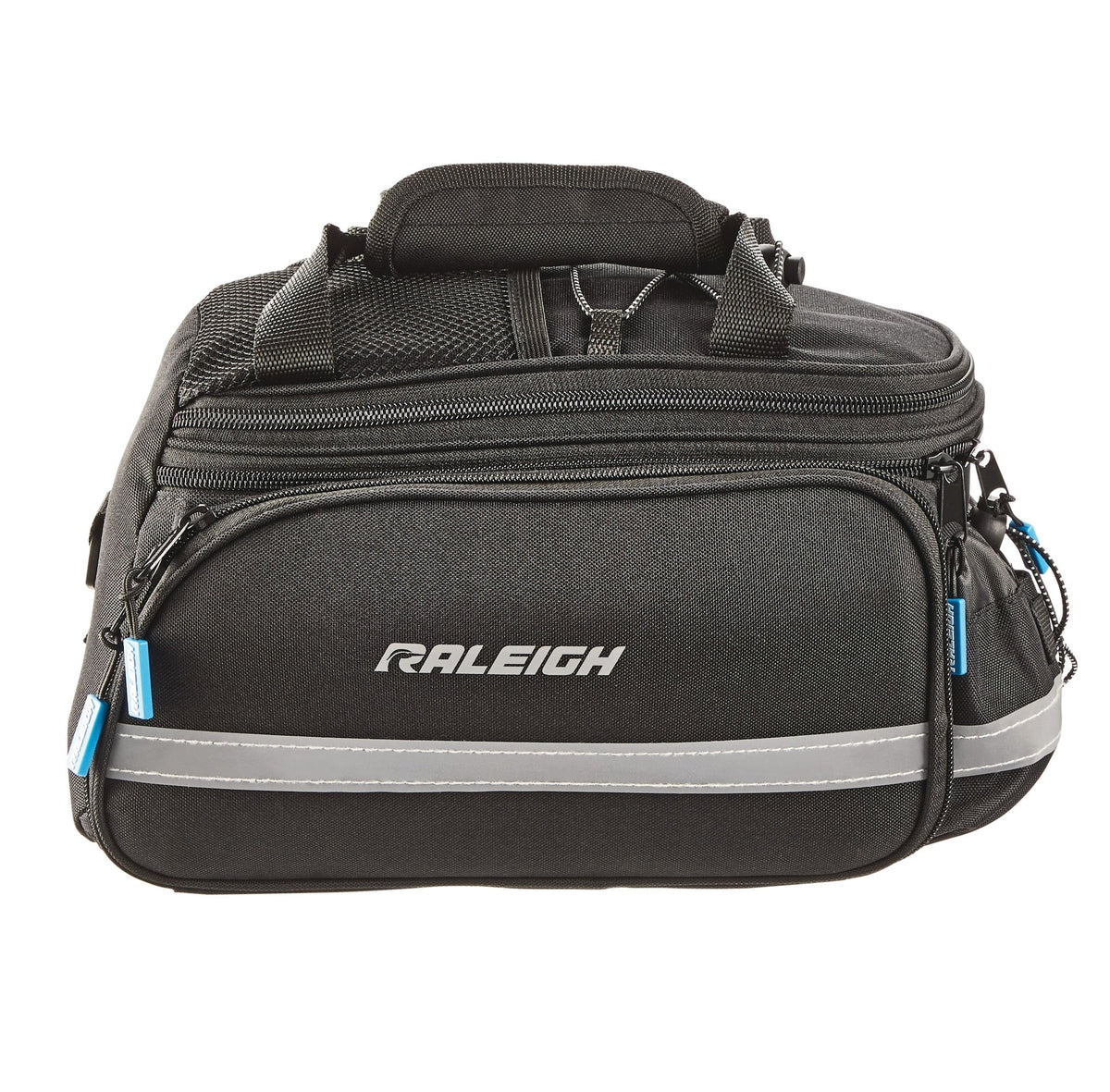 Raleigh Expandable Rack Top Bike Bag withRemovable Carry Strap & Reflective Strip, Black