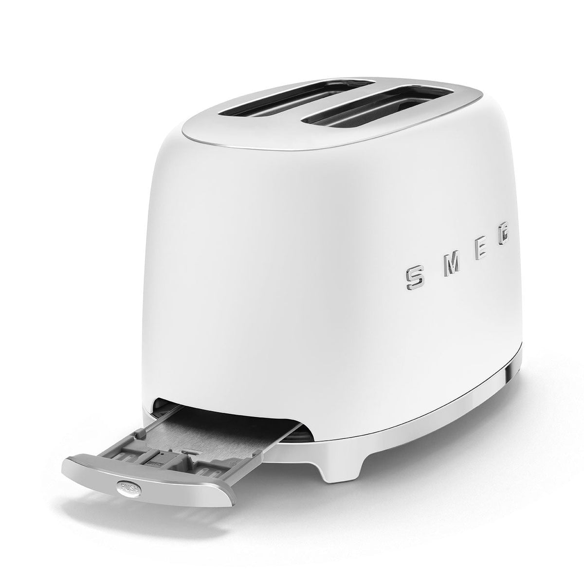 Smeg 50's Retro Style Wide Slot Pop Up Electric Toaster with 6 Settings, 2-Slice, Matte White