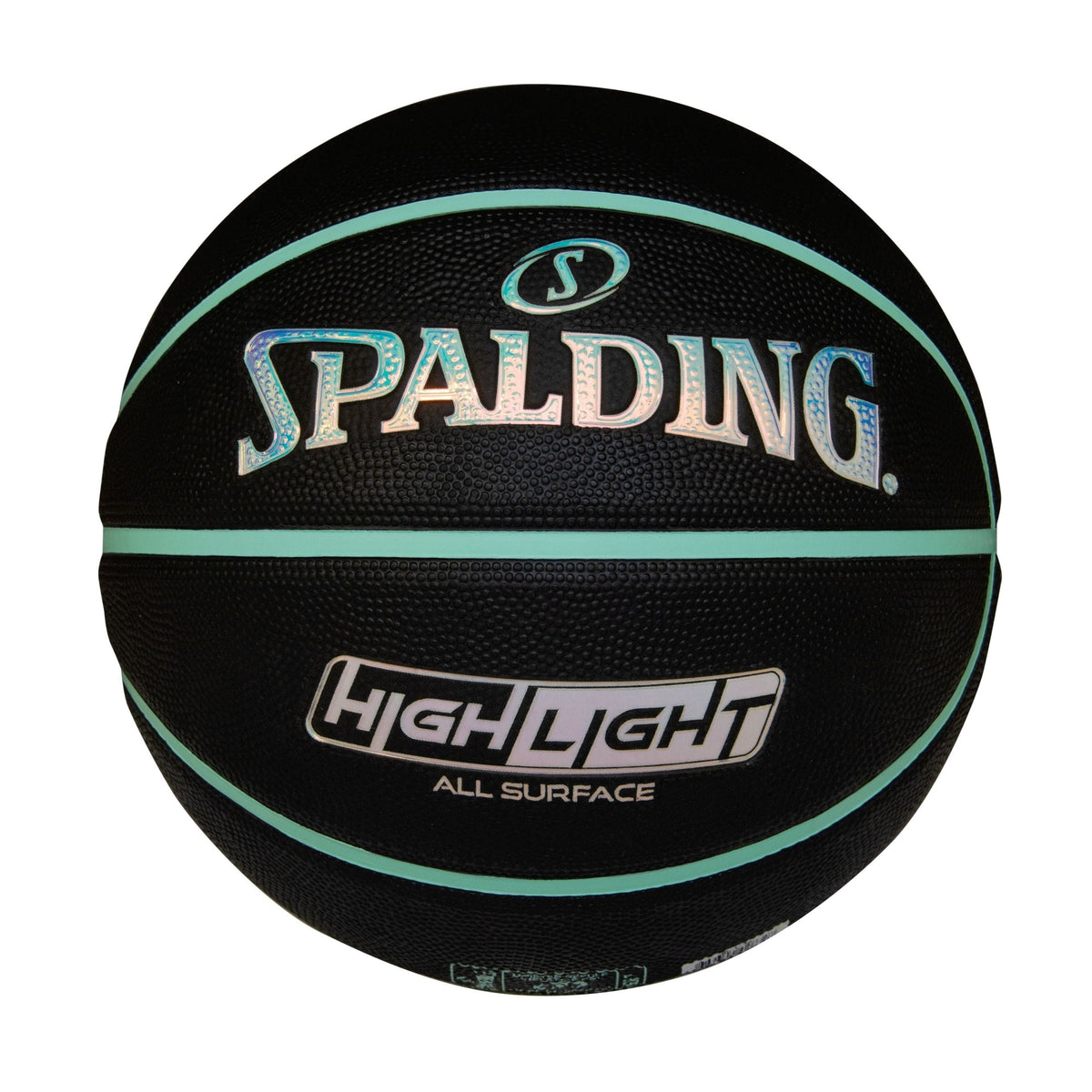 Spalding Highlight Foil Basketball, Black/Mint, Size 7