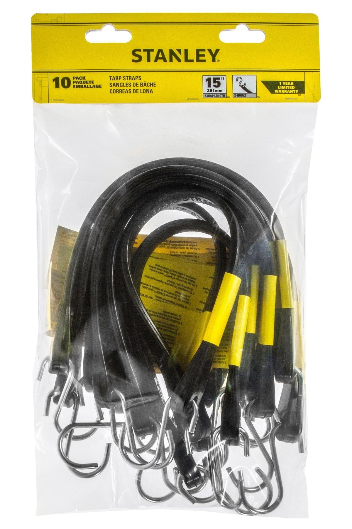 Stanley Tarp Straps, 15-in, 10-pk