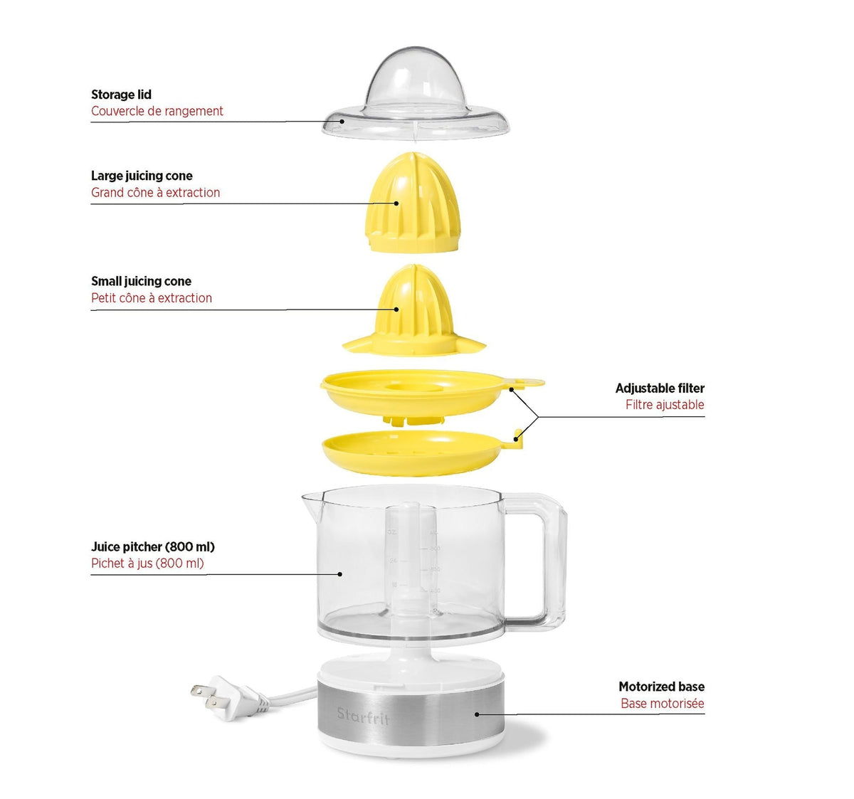 Starfrit 30W New Easy Juicer with Adjustable Filter