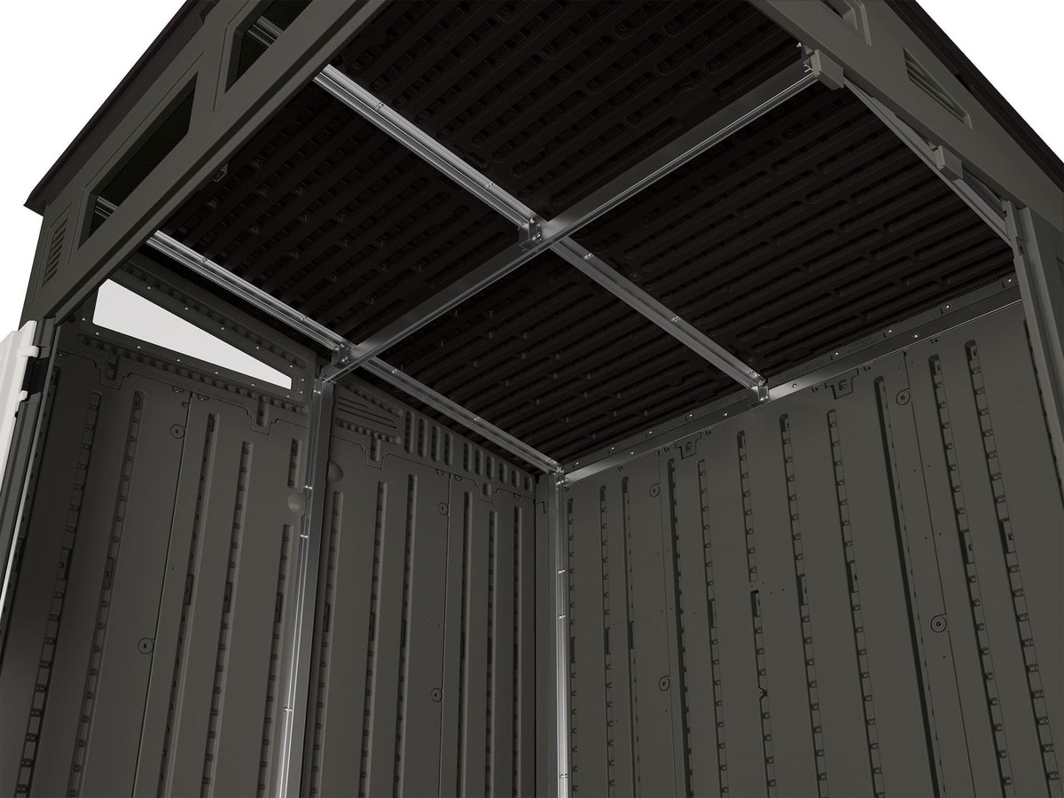 Suncast Modernist Outdoor Storage Shed, Grey, 6-ft x 5-ft