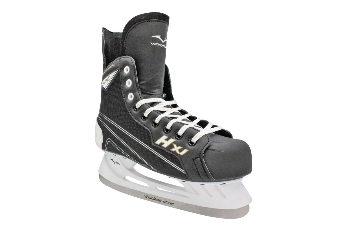 VIC HX Hockey Skates, Senior, Assorted Sizes, Black, Black/Yellow