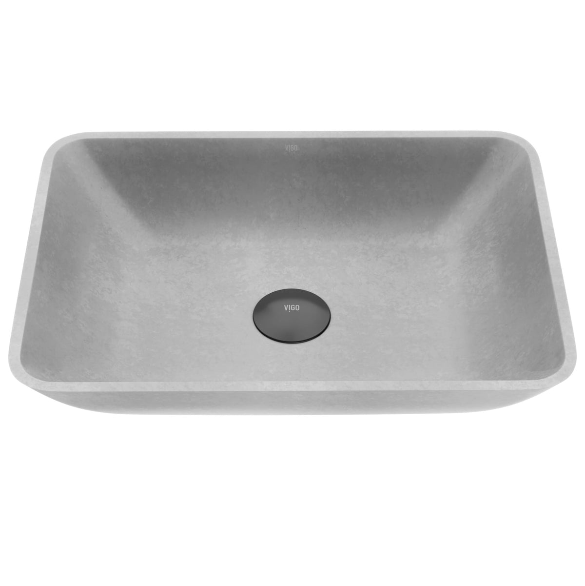 VIGO Duomo Gothic ConcretoStone 18x13-in Deep Grey Bathroom Sink/Basin with Rectangular Vessel