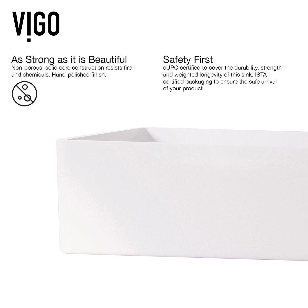 VIGO Magnolia MatteStone White Bathroom Sink/Basin Set with Cass Faucet and Rectangular Composite Vessel