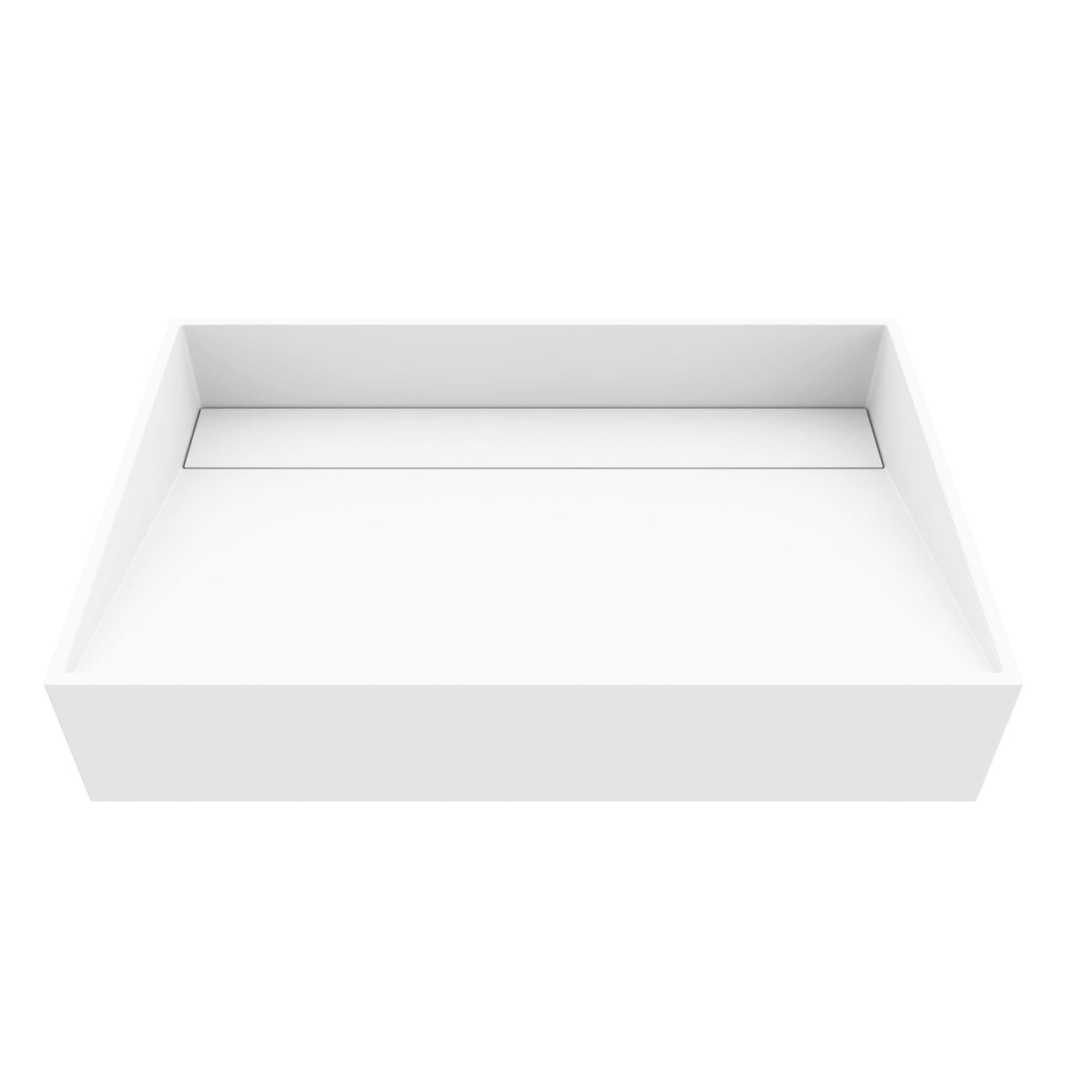 VIGO Starr Modern MatteStone 23x15-in Deep White Bathroom Sink/Basin with Rectangular Vessel