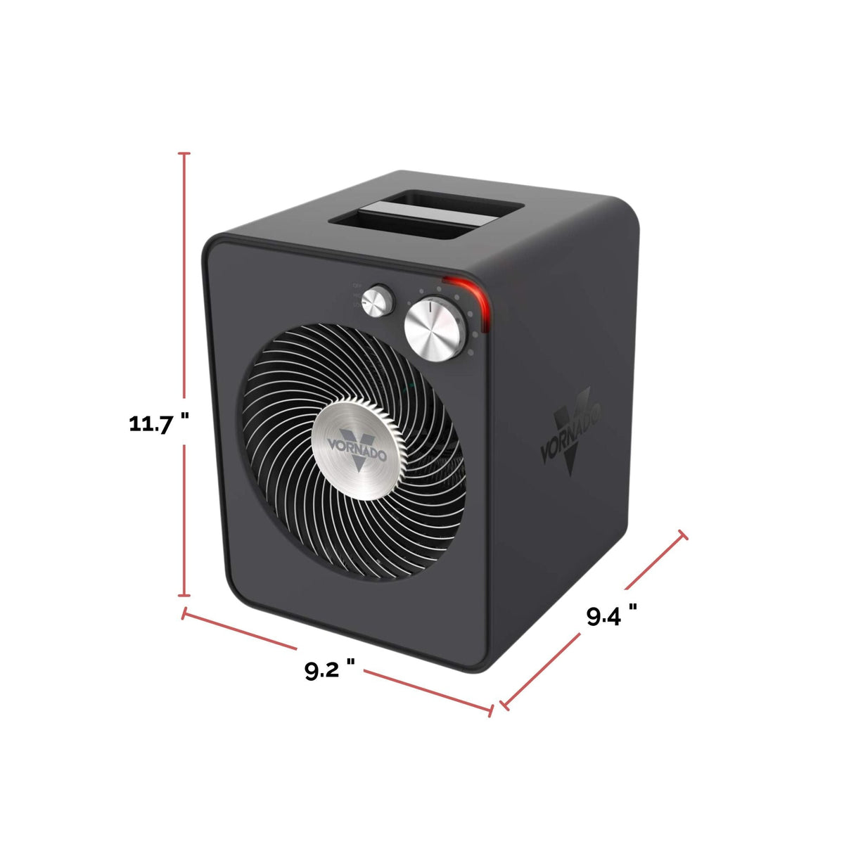 Vornado VMHi300 Whole Room Metal Heater with Adjustable Thermostat, Storm Grey