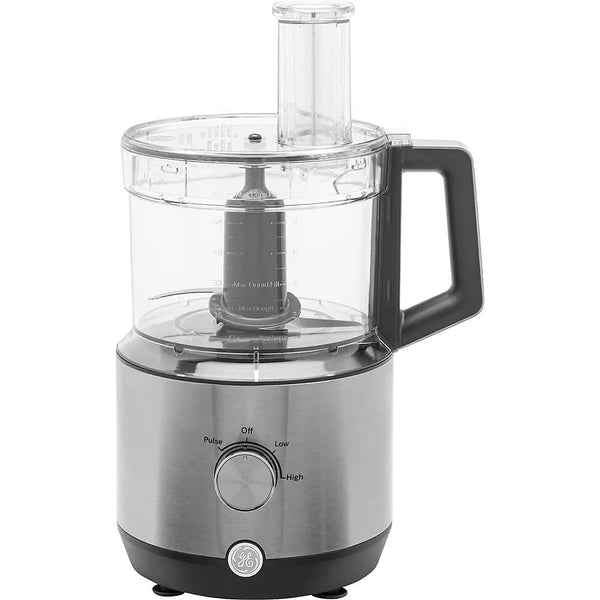 GE 550-Watt 12-Cup Food Processor with Accessories and Stainless Steel Blades, Stainless Steel I3