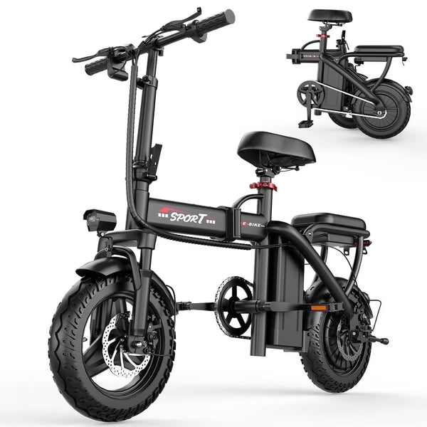 14 in Electric Bike with Dual Front Suspension 500W Folding Ebike, Up to 25Miles 20MPH, 48V Removable Lithium-Battery, 14 in Foldable Commuting... R2