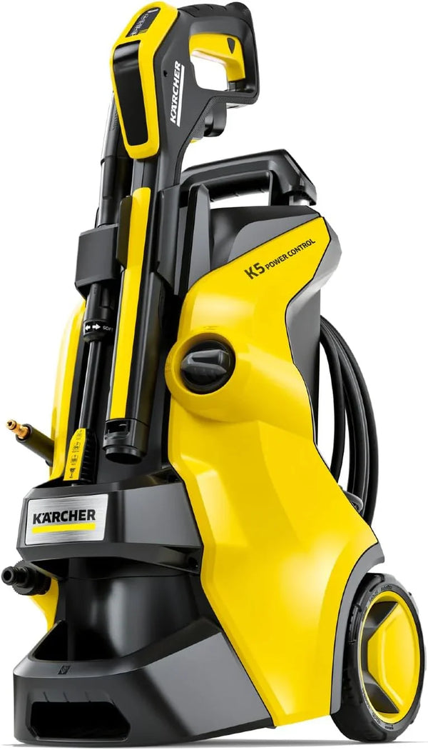 Pressure cleaning machine, K4 power control mode, maximum pressure 1900 pounds per square inch, 26-foot long hose, 2 nozzles - flow rate 1.5 gallons per minute R1