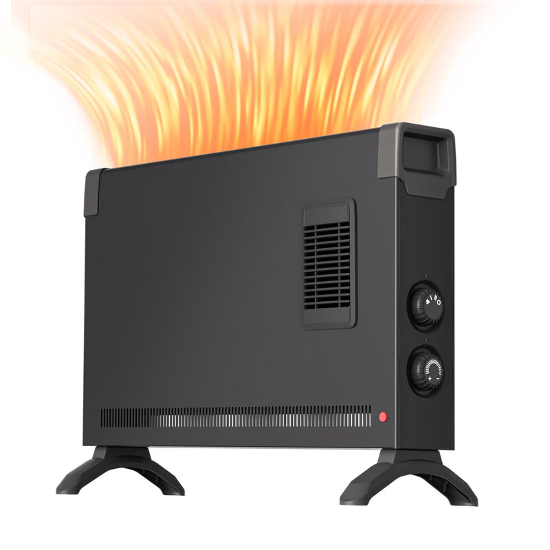 BREEZEHEAT 1500W panel space heater for bedroom, living room, home, 55-96F,knob control, 600 sq,with fan for fast heating S4