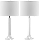 27" Modern Crystal Table Lamp 2-Pack with Linen Shade for Bedroom Living Room Home Office Desk Nightstand with LED Bulb Suitable for Living Room, Dormitory, Office,