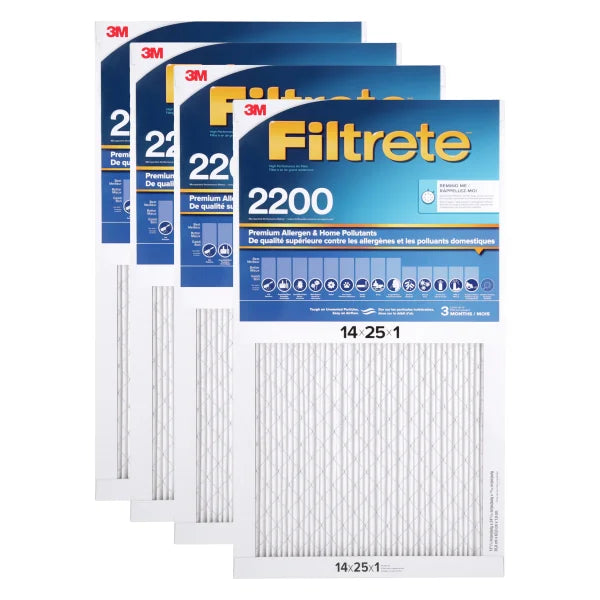 3M Filtrete MPR 2200 1-in Premium Furnace Filters, 4-pack T1