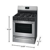 Frigidaire 30 in. 5 Burner Freestanding Gas Range in Stainless Steel FCRG3052AS