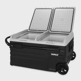 Camco CAM-750 75-Liter Portable Compact Fridge/Freezer | Features Bluetooth Capable Remote Access 2 Compartments w/Dual Zone Cooling | Adjusts...