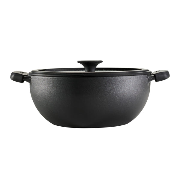 4.8 Qt Utsava Pre-Seasoned Cast Iron Kadai with Lid S5