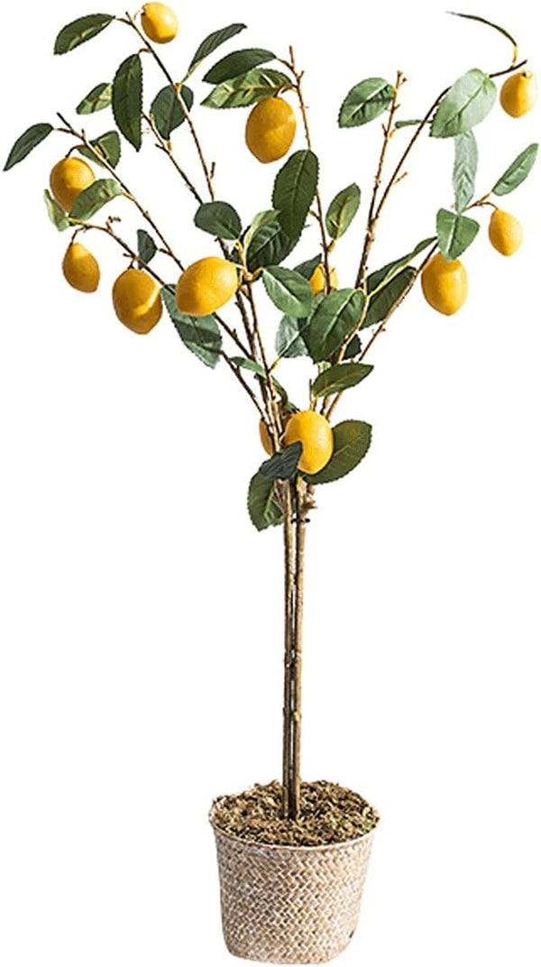 Fake Bonsai Tree The Artificial Plant Small Potted Plant Decorates The Artificial Flower Lemon Tree, 37 Inches High, It is A Good Choice Both Indoors and Outdoors. Artificial Bonsai Tree Y9