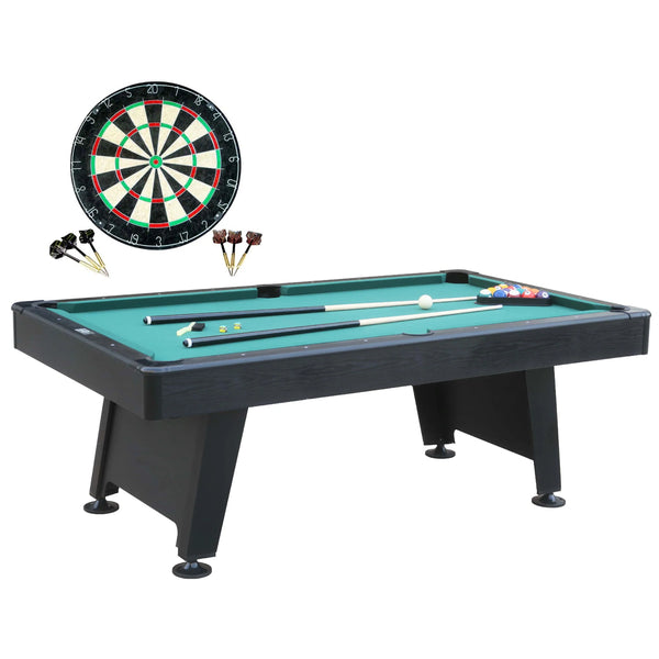 Barrington Billiard 84" Arcade Pool Table with Bonus Dartboard Set, Green K5