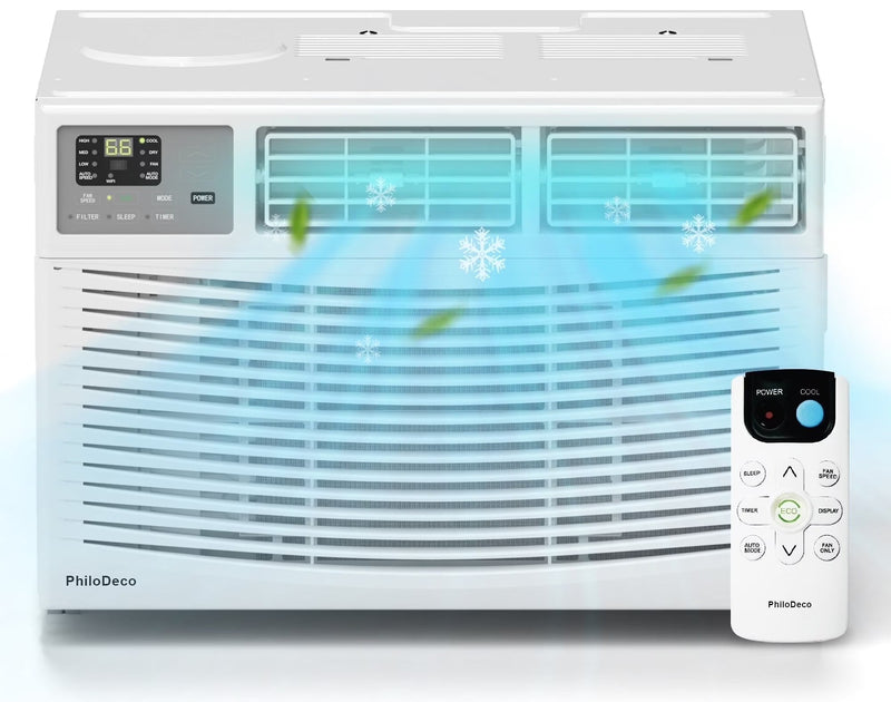 PhiloDeco 12000 BTU Window Air Conditioner 550 Sq Ft. Intelligent Ac Units, LED Display Screen, Operates Quietly, Energy-Saving. Timer ? Sleep and... L3