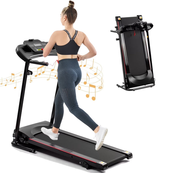 2.5HP Folding Treadmill with Incline, Electric Folding Treadmill for Walking Treadmill Machine 5 in LCD Screen 250 LB Capacity MP3 D4