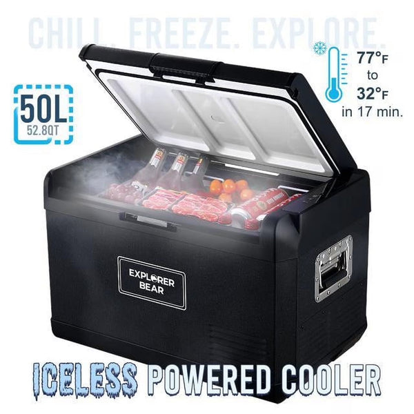 12V Car Fridge 50L 12/24V DC 110-240V AC Portable Freezer Compressor Cooler 0 H-50 H 3-Year Warranty F9