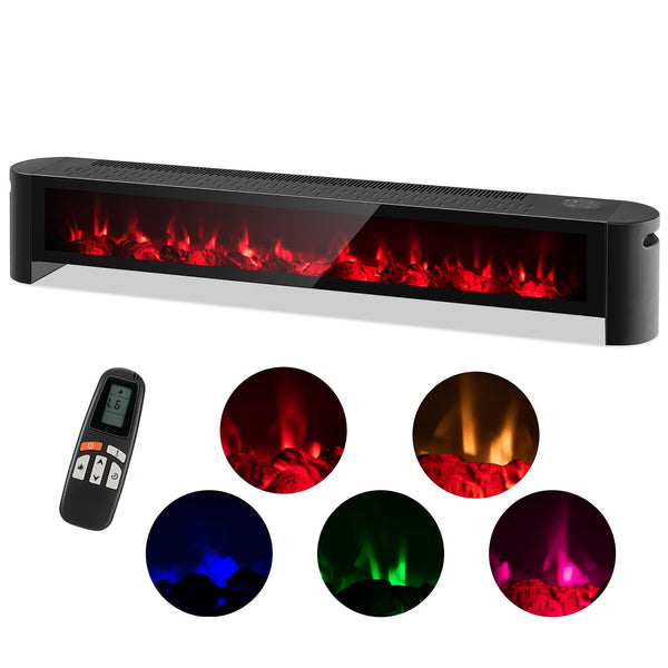 Costway 1400W Electric Baseboard Heater Convection Space Heater with Realistic 3D Flame U7