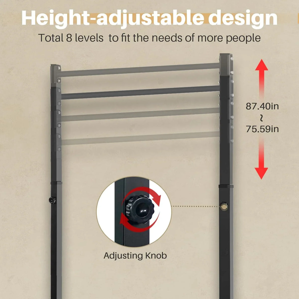 Pull Up Station, Bongkim Power Tower Portable Pullup Bar Station, Pull Up Bar for Home Gym, Pull Up Tower Station 330LBS