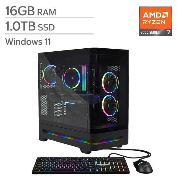 Acer Nitro 85 Gaming Desktop, AMD Ryzen 7 8700F - 16GB RAM, 1 TB SSD, NVIDIA GeForce RTX 5060 H5
