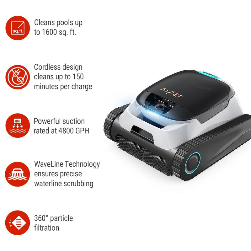 Aiper Scuba N1 Cordless Robotic Pool Cleaner for In-Ground Pools up to 1600 sq. Ft. F6