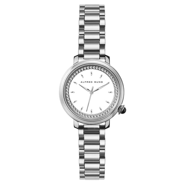 Alfred Sung White Dial Women's Watch T4