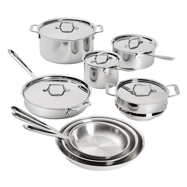 All-Clad D3 Stainless 3-Ply Bonded Cookware, 13-pieces P3