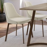 Amisco Harper Upholstered Dining Chair, Boucle Polyester Fabric & Bronze Metal Frame
