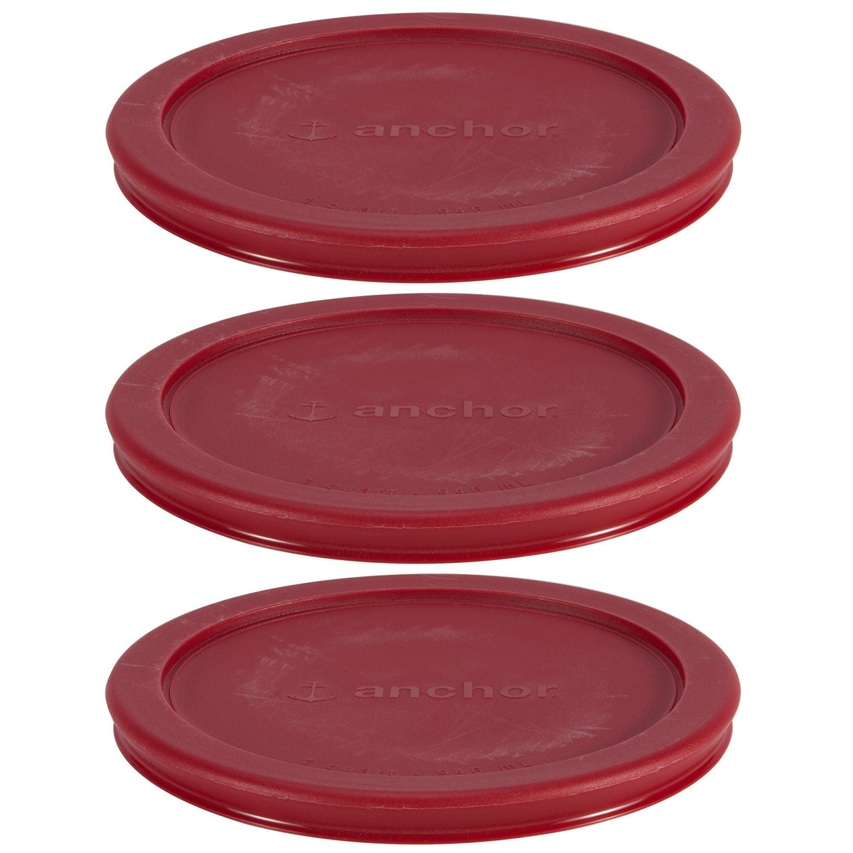 Anchor Hocking Plastic Lid Set, Red, 3-pc x 4-Cup