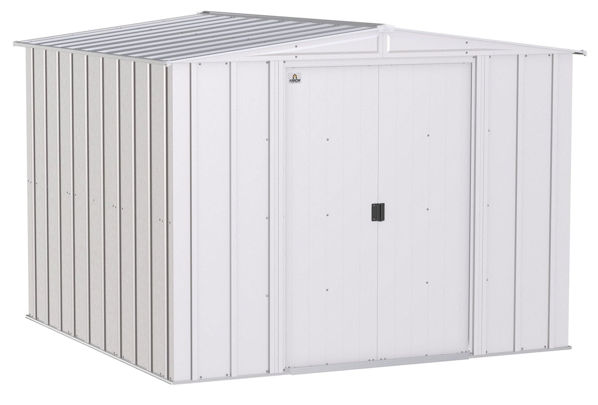 Arrow Classic Galvanized Steel Storage Shed, Flute Grey, 8-ft x 8-ft
