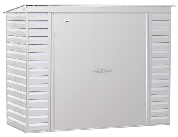 Arrow Select Galvanized Steel Storage Shed, Flute Grey, 8-ft x 4-ft U7