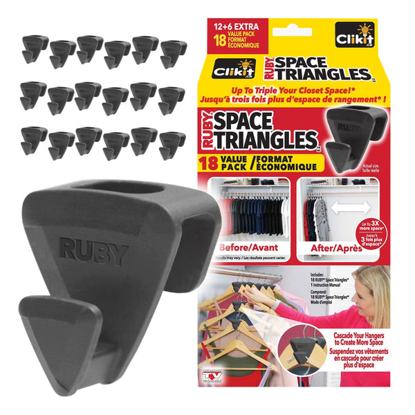 As Seen On TV Ruby Space Saver Triangles, Black, 18-pk U4