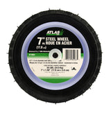 Atlas Steel Mower Wheel with Ball Bearings, 7-in