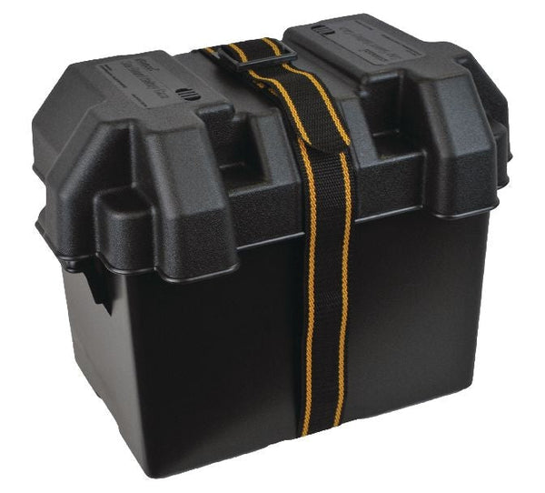 Attwood Polypropylene Vented Marine Battery Box with Strap & Mounting Hardware, Black, Assorted Sizes T8