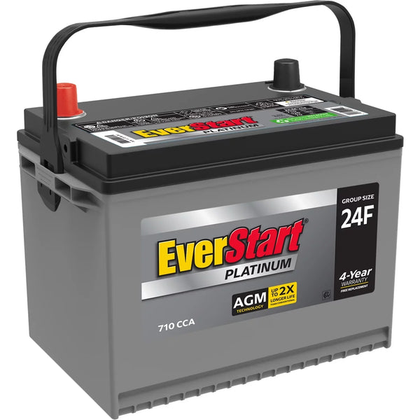 EverStart Platinum AGM Automotive Battery, Group Size 24F 12 Volt, 750 CCA - MadeInUSA A2