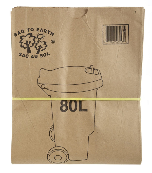 Bag to Earth 2-Ply Compostable and Biodegradable Paper Bin Liner, 10-pk, 80-L Z2